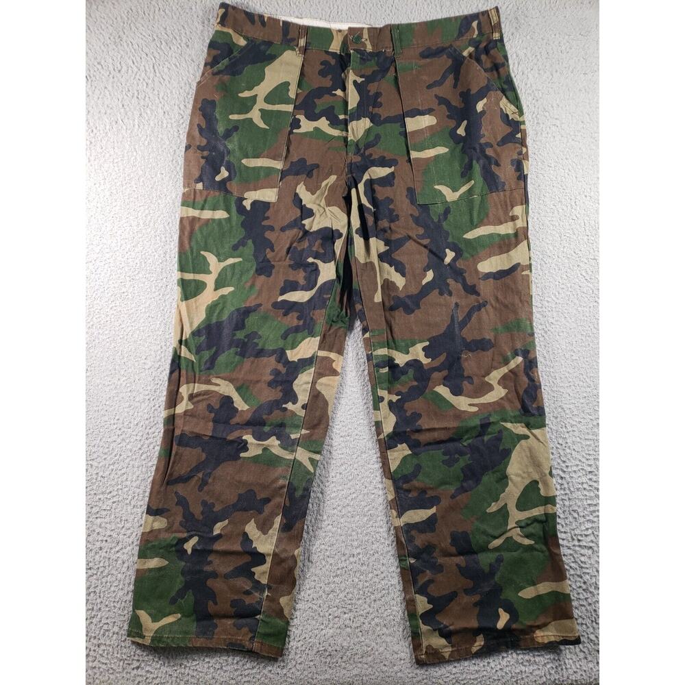 Duck Bay Pants Men's XL Extra Large Camo Outdoor Hunting Straight Leg Cotton